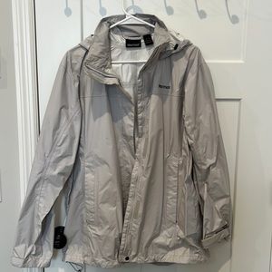 Marmot light grey rain jacket